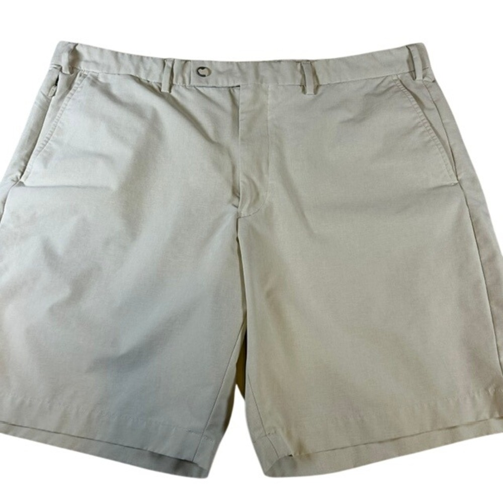 RLX Ralph Lauren Men's Tailored Fit Flat Front Beige Tan Golf Shorts 38
